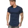 ブランドの夏のカジュアルTシャツの男性のファッションジッパースリーブOネックヒップホップT-Shirt TopsコットンTシャツ男性ティーサイズM-3XL