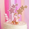 Pink -and White Mini Einhorn Model Kunstkuchen Kerze für Hochzeitsfeier Kinder Baby Geburtstagsdekor Kerzen1350829