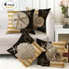 Retro Style Sandy Beach Coast Lighthouse Conch Starfish Pattern Pillow Case Ocean Household Sofa Decorative Cushion Cover Newest