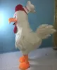 Costume de mascotte aux cheveux longs de gros poulet blanc fait à la main costume de mascotte adulte265w