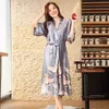 Casual Dress Silk Sleepwear For Women Sexy Robe Satin Sleepwear Nightgowns Ropa De Mujer Printing Dresses Womens Long Bridesmaid B267L