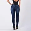 2020 New Black Jeans Woman High Waist Fashion Button Zipper Pocket Hole Pants Slim Skinny Ripped Jeans Denim Casual Femme
