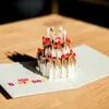 Zarf Hediyeler ile Kart Kartpostallar Tebrik 3D Pop UP Kartları Doğum Günü Kartı Kız Çocuk Eşi Doğum Çilekli Pasta