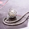 Charm imitation pärla hängsmycke halsband för kvinnor geometrisk boll guld färg lång tröja kedja bröllop halsband smycken