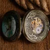 Vintage bronzo/argento meccanico a carica manuale orologio da taschino scheletro orologio retrò Walking Elk Deer Fob ciondolo catena regalo unisex