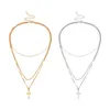S862 Europa Fashion Jewelry Women's Cross Halsband Cross Pendant Multi-Layer Chains Ladies Sweater Necklace