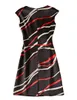 Strip Print Women Round Neck Dress Sleeveless Casual Dresses 09K1938-2