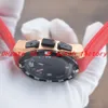 新しいメンズウォッチクォーツ電子デュアルタイムゾーンディスプレイPVDブラックケースブルーラバーストラップ展開クラスプ男性腕時計1853腕時計