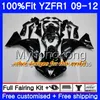 Injektion för Yamaha YZF 1000 R 1 YZF R1 2009 2010 2011 2012 Lila Vit Hot 241hm.33 YZF-1000 YZF-R1 YZF1000 YZFR1 09 10 11 12 Fairing Kit