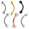 16 gauge rostfritt stål ögonbryn ringar anodiserade läppstänger näsa studs brosk tragus barbell kropp piercing smycken