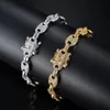 Hip Hop CZ Cubaanse ketting Messing Koper Iced Out Zirconia Bracelet Bling Chain armband voor mannenjuwelen