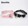 Punk Gothique PU Cuir Boucle Collier Spiked Choker À La Main Kawaii Rose Fleur Collier Argent Coeur Serrure Avec Clé 8 Couleurs