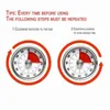 Kitchen Timers 6cm & 8cm Mini Mechanical Countdown Kitchen Tool Stainless Steel Round Shape Cooking Time Clock Alarm Magnetic Timer