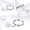 Wholesale- Sterling Silver Shining Cubic Zirconia Long Chain Rings for Women Engagement Jewelry Anniversary birthday Gift