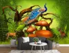 Orman hayvan 3D stereo tema alanı arka plan duvar modern oturma odası için duvar kağıdı