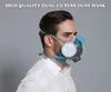 Cappellini da ciclismo 2023 Respiratore antipolvere di alta qualità con doppio filtro Mezza faccia per carpentiere Minatore Lucidatura a prova di polvere