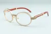 natural wood legs optical glasses 7550178-B high quality whole diamond wrapped glasses frame size: 55-22-135mm