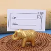 Faveur de mariage Lucky Golden Elephant Place Card Holders Birthday Wedding Party Baby Shower Gift