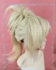 Gratis frakt Watchman Ow Mercy Angela Ziegler Fake Glow Blond Ponytail Cosplay Wig