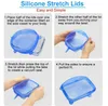 Silicone Stretch Lids Suction Pot Lids 6Pcs/Set Food Grade Fresh Keeping Wrap Seal Lid Pan Cover Kitchen Tools Accessories Dishwasher B7300
