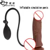 Frauen Orgasmus Riesige Aufblasbare Penis Dildo Plug Anal Saugnapf Realistische Anal Sex Dildos für Frauen, Sex Spielzeug Erwachsene sex produkte Y200409