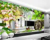 Parede Papers Home Decor 3D Canal Big Tree Fundo bonito Paisagem Estilo Rural parede Romantic decorativa Silk Mural Wallpaper