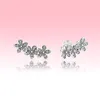 Authentic 925 Sterling Silver Shining Daisy Stud Earrings Women Girls Summer Jewelry with Original box for Pandora CZ Diamond Earring set