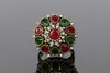 Красивые комплекты украшений Изысканный свадебный костюм в китайском ретро-стиле с ювелирными украшениями и инкрустацией рубинами Ожерелье-Кольцо-Серьги9633024