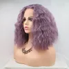 perruque cosplay courte vague profonde bob synthétique perruques avant de lacet pour les femmes 10 couleur rose / noir / blond / jaune / marron / gris avec des cheveux de bébé