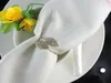 Anillos de servilleta de diamantes de imitación de hierba Futaba, anillo de mantel de Metal para decoración de mesa de banquete de boda, accesorios, hebilla de servilleta de cristal de hotel