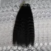 Grube Yaki 100% Human Hair 100s Loop Micro Ring Machine Made Remy Hair Extension100g Kinky Proste Brazylijskie Dziewicze Włosy