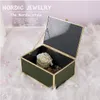 Storage Boxes Light luxury American style leather bonded glass jewelry box leathers grain craft gift special decorative Bins