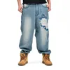 Jean Baggy grande taille Hip Hop pour hommes, pantalon de loisirs ample et gras, 2481