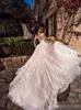 2023 Abiti da sposa avorio Una linea maniche lunghe Applique in pizzo Illusion Scoop Collo trasparente Abito da sposa su misura vestido de novia