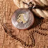 Vintage Retro Luxe Open Gezicht Romeins Cijfer Horloge Hand Winding Mechanische Zakhorloges Mannen Vrouwen Steampunk Klok Hanger Ketting Gift