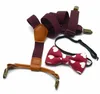 Kinderen bretels Solid Riem Gedrukte Bowtie Set 4 Clip op Y Back Braces Stropdas Sets Verstelbare 9 Designs DW4306