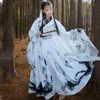 Traditionele witte hanfu voor mannen vrouwen inkt print Chinese volksdans oude dynastie kleding paar Fairy Hanfu -jurk BL40351271N