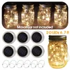 Słoneczny Dioda LED Mason Jar Zapala Pokrywa 2m 20 LED String Fairy Star Lights z uchwytami do regularnych słoików ogrodowych