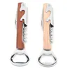 Wood Handle wine opener Stainless Steel Hand-Held Deluxe Bottle Opener Corkscrew Double Hinge Waiters Wine Bottle Opener KKA3795