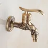 Faucets Brass Antique bibcock Lengthened tap for washing machine mop pool wall mounted faucet, Single cold kitchen/bathtub water tap