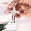 Nowy 925 Srebrna Znakomita Biblia Jezus Cross Cross Naszyjnik dla kobiet mężczyzn Crucifix Charm symulowany platynowa biżuteria diamentowa