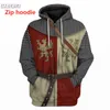 LIASOSO Новая толстовка на заказ в стиле ретро, средневековая одежда польского рыцаря, модная толстовка в стиле Харадзюку, унисекс, косплей, повседневная куртка на молнии 6886475