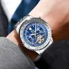 Teatr Mężczyźni Mechaniczny Zegarek Ze Stali Nierdzewnej Tourbillon Automatyczne zegarek Moda Mężczyźni Business Wristwatch Relogio Masculino
