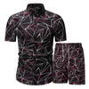 2019 sommer Fashion Floral Print Shirts Männer + Shorts Set Männer Kurzarm Shirts Casual Männer Kleidung Sets Trainingsanzug Plus größe 3XL