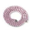 16 18 20 Zoll 4 mm vereiste Ketten Halskette für Männer Frauen Luxusdesigner Pink Bling Diamond Halskette Gold Silber Tennis Kette JE5822112