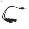 100pcslot 35mm STEREO Audio Univesal Man till 2 Female Headset Mic Y Splitter Earphone Cabel Adapter för iPhone Android -hörlurar1916459