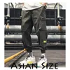 メンズベルト骨の長さジョガーズパンツ2019オーバーオール男性日本の街路壁のバギースウィートパンツポケットブラックスウェットパンツ