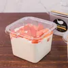 Rensa tårta Box Transparent Square Mousse Plastmuffin Boxar med lock Yoghourt Pudding Wedding Party Supplies EEA704