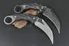 Top quality Karambit Knife D2 Stone Wash Blade Full Tang Black G10 Handle Outdoor Tactical Claw Knives With Kydex