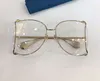 نظارة شمسية متدرجة لون ذهبي وبني 0252 Sonnenbrille gafas de so نظارة شمسية نسائية رومانسية جديدة مع صندوق